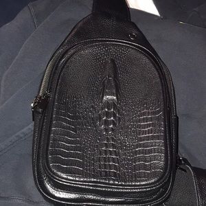 Crocodile leather sling bag